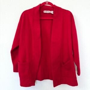 Workshop‎ Fenn Wright Manson Cardigan Red L Wool Angora Cozycore Vintage